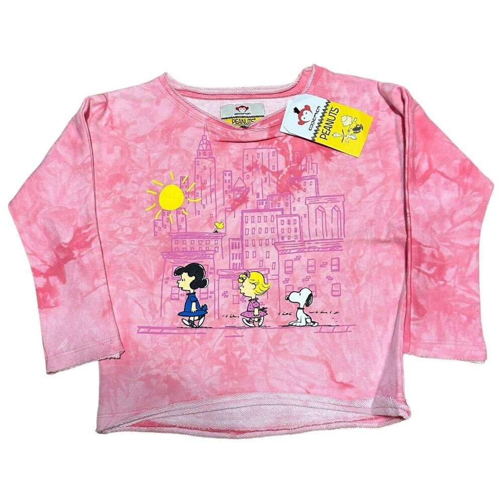 Appaman x Peanuts Girl's Pink Tie Dye  Graphic Sweatshirt Size 5 Retro